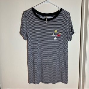 R n B‎ striped top with patches large